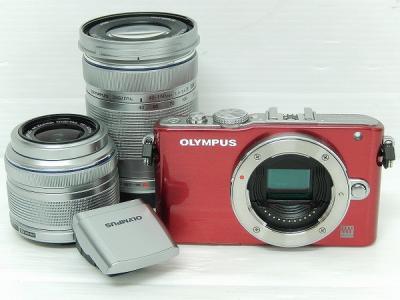 OLYMPUS オリンパス PEN Lite E-PL3 ダブルズームキット カメラ ミラーレス一眼 レッド