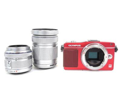 OLYMPUS オリンパス PEN mini E-PM2 ダブルズームキット カメラ ミラーレス一眼 レッド