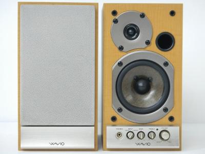 ONKYO オンキョー WAVIO GX-D90(Y) パワード アンプ内蔵 スピーカー ペア 木目