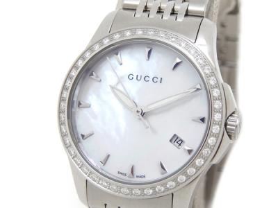 GUCCI グッチ 腕時計 レディース ホワイトシェル ダイヤ YA126506 GUCCI YA126506(クォーツ)の新品/中古販売 | 1052209 | ReRe[リリ]