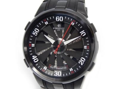 ペルレ タービントキシック A4023/1 スカルダイアル メンズ 腕時計 自動巻 SS ラバー ダブルローター