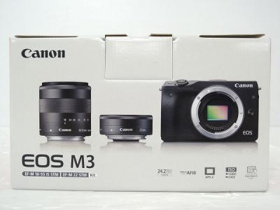 Canon キヤノン ミラーレス一眼 EOS M3 ダブルレンズキット デジタル カメラ ブラック EOSM3BK-WLK