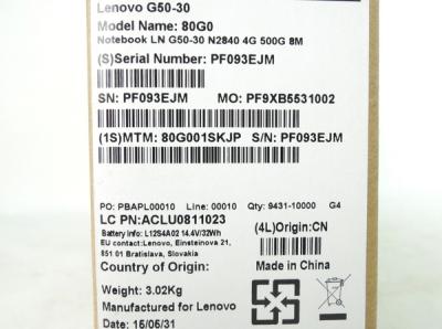Lenovo G50 80G001SKJP win8 4GB 15.6型 ノートPCの新品/中古販売
