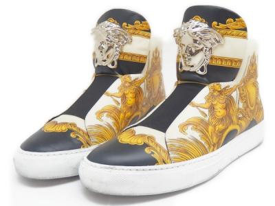 ヴェルサーチ VERSACE ハイカット レザー スニーカー メデューサ 40