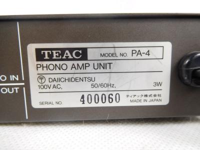 TEAC フォノアンプ ユニット PA-4 TEAC PA-4 フォノイコライザー 2入力 2出力の新品/中古販売