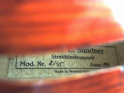 ビオラ Walter E. Sandner Mod.Nr.2/45 Anno1999 楽器 ヴィオラの新品