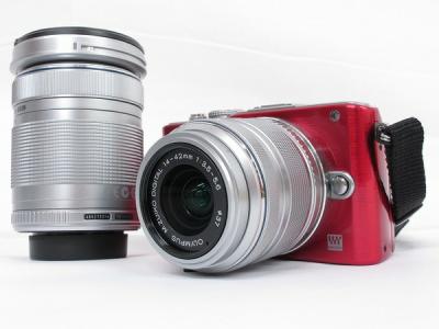 OLYMPUS オリンパス PEN Lite E-PL3 ダブルズームキット カメラ ミラーレス一眼 レッド