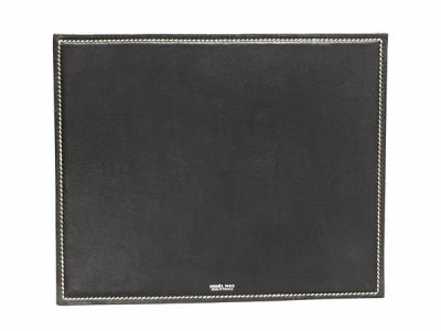 HRTMES エルメス リバーシブル レザー マウスパッド ブラック×ブルー
