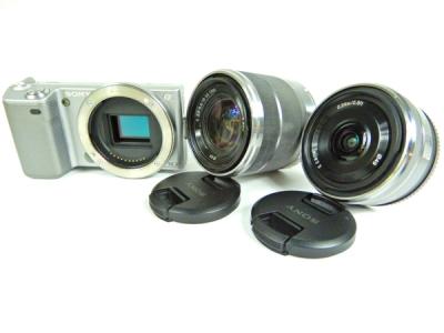 SONY ソニー ミラーレス一眼 α NEX-5 ダブルレンズキット シルバー NEX-5D S デジタル カメラ