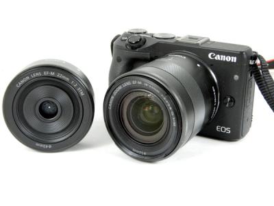 Canon キヤノン ミラーレス一眼 EOS M3 ダブルレンズキット デジタル カメラ ブラック EOSM3BK-WLK
