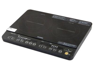 アイリスオーヤマ IHK-W1-B 2口 IH クッキング ヒーター 卓上 電気 コンロ 調理 器具