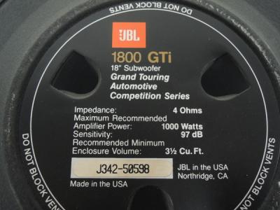 【極美品】JBL 1800 GTi ウーファー 1000シリーズ　最高スペック 極美品】JBL 1800 GTi ウーファー 1000シリーズ 最高スペック