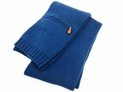 驚きの値段での商品をすべて HERMES 100%カシミア ファスナーポケット付きマフラー エルメス 小物