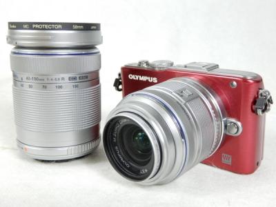 OLYMPUS オリンパス PEN Lite E-PL3 ダブルズームキット カメラ ミラーレス一眼 レッド