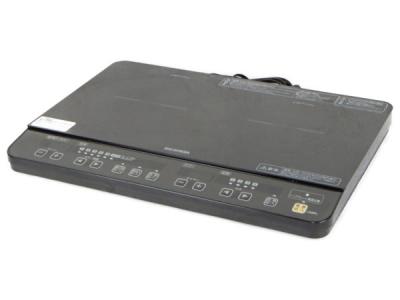 アイリスオーヤマ IHK-W1-B 2口 IH クッキング ヒーター 卓上 電気 コンロ 調理 器具