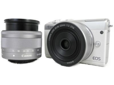 Canon キャノン ミラーレス一眼 EOS M100 ダブルレンズキット ホワイト デジタル カメラ EOSM100WH-WLK