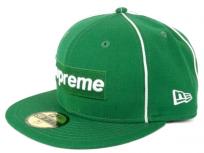 Supreme シュプリーム ボックスロゴ パイピング ニューエラ コラボ キャップ グリーン 7 3/8