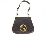GUCCI グッチ オールドグッチ ショルダーバック レザー ブラウン GG金具 ヴィンテージ