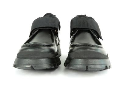 【★最終値下げ】 PRADA ベロクロ ヴィブラムソール　38 1/2 美品】PRADA｜プラダ ショートブーツ ベルクロ厚底 ビブラム