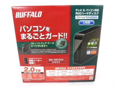 BUFFALO 外付HDD 2TB HD-LEM2.0TU2/YJ 付属有り 外付けドライブ・ストレージ ハードディスクドライブ(外付け) スタンダードタイプ 1.1〜2.0TB