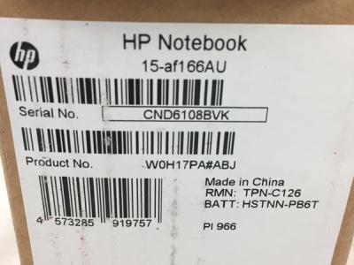 HP 15AF166AU W0H17PA#ABJ(ノートパソコン)の新品/中古販売 | 1451258