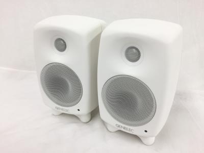 Genelec 8020D ペア DTM DAW モニター スピーカー ホワイト パワード スタンド付き オーディオ
