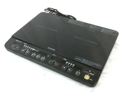 アイリスオーヤマ IHK-W1-B 2口 IH クッキング ヒーター 卓上 電気 コンロ 調理 器具