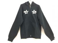 A BATHING APE アベイシングエイプ BAPE STA SWAROVSKI スワロフスキーパーカー 黒 XL