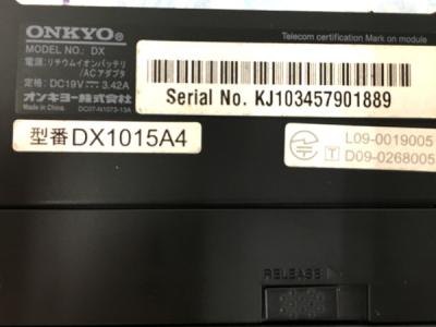 ONKYO DX1015A4(ノートパソコン)の新品/中古販売 | 1348322 | ReRe[リリ]