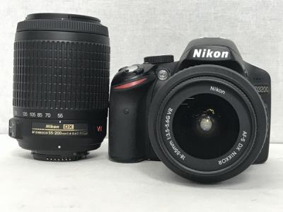 Nikon 一眼レフ D3200 ダブルズームキット デジタル カメラ D3200BKWZ ニコン