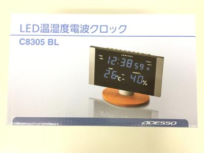 ADESSO アデッソ C-8305BL 電波デジタル LED 温湿度 電波 目覚まし時計 家電