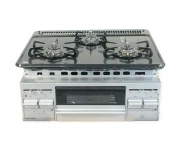 タカラスタンダード TN34V-60 ビルトインガスコンロ 3口 片面焼きグリル付き キッチン家電 システムキッチン LPガス用 18年製