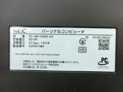 NEC PC-VN770RSR-KS(デスクトップパソコン)の新品/中古販売 | 1612767