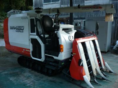栃木県 小山市 クボタ WR460 コンバイン 211h HST 4条刈 軽油 自動水平 オーガ自動 グレンタンク 農機具