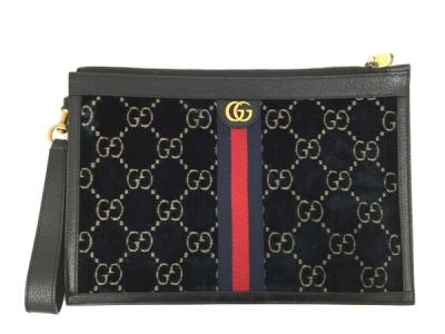 GUCCI GGマーモント シェリーライン クラッチバッグ ベルベット 