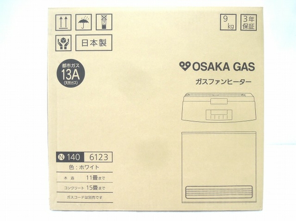 タイプセラミックファンヒーター大阪ガスN140-6123 13Aガスファンヒーター