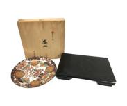 琳派 古伊万里 盛皿 大皿 40cm 有田焼 静山作 S-1212 箱 台付