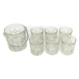 HOYA CRYSTAL ROCK GLASS グラス 6点 氷入れ 1点 セット 食器 ロック ...