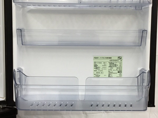 品】AQUA アクア 冷凍冷蔵庫 AQR-SV42H 415L 自動製氷機能 右開き 2019