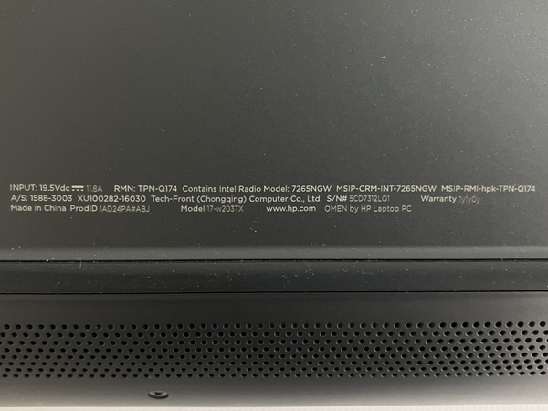 HP OMEN 17-w203TX(ノートパソコン)-