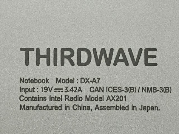 Thirdwave DX-A7(ノートパソコン)-