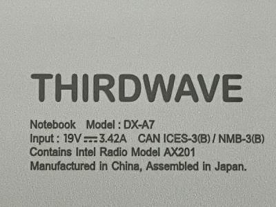 Thirdwave DX-A7(ノートパソコン)の新品/中古販売 | 1876550 | ReRe[リリ]