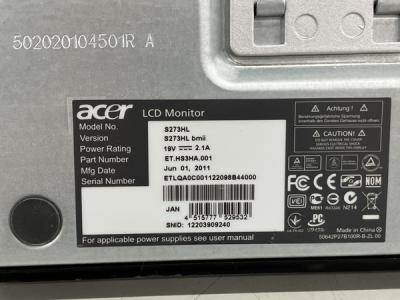 acer S273HL 液晶ディスプレイ 27インチの新品/中古販売 | 1214830 ...