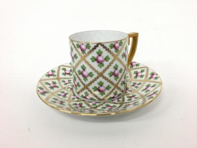 HEREND ヘレンド セーブル風 金彩小花 コーヒーカップ&amp;ソーサー 1点