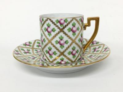 HEREND ヘレンド セーブル風 金彩小花 コーヒーカップ&amp;ソーサー 1点