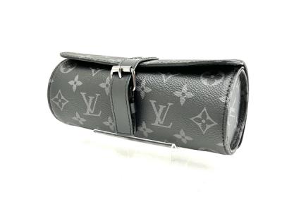 Louis Vuitton ルイヴィトン エテュイ・3 モントル ウォッチケース ブラック モノグラム 金具シルバー メンズ T7981936