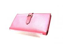 HERMES エルメス 長財布 ベアンスフレ ピンク系 シルバー金具