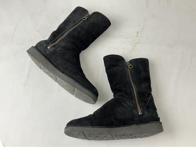 UGG W ABREE SHORT 24cm ムートン ブーツ 靴 ブラック(ブーツ)の新品