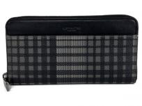 COACH コーチ ラウンドファスナー 長財布 チェック柄 F38826