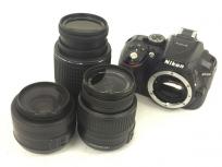 Nikon D5300 デジタル 一眼レフ カメラ 18-55mm 55-200mm 35mm レンズ 3本セット ニコンの買取